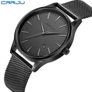 Top Luxury Brand Men Full Stainless Steel Mesh Strap Business Watches Men's Quartz Date Clock Men Wrist Watch relogio masculino
