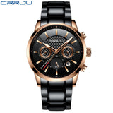 CRRJU Men Watch 30m Waterproof Mens Watches Top Brand Luxury Steel Watch Chronograph Male Clock Saat relojes hombre