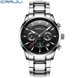 CRRJU Men Watch 30m Waterproof Mens Watches Top Brand Luxury Steel Watch Chronograph Male Clock Saat relojes hombre