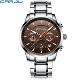 CRRJU Men Watch 30m Waterproof Mens Watches Top Brand Luxury Steel Watch Chronograph Male Clock Saat relojes hombre