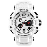 SMAEL Men Watches White Sport Watch LED Digital 50M Waterproof Casual Watch S Shock Male Clock 1509 relogios masculino Watch Man