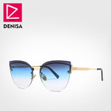 DENISA Women's Glasses Cat Eye Rimless