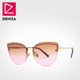 DENISA Women's Glasses Cat Eye Rimless