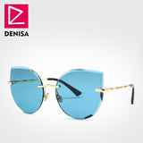 DENISA Women's Glasses Cat Eye Rimless