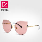 DENISA Women's Glasses Cat Eye Rimless