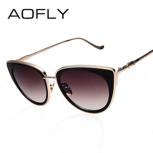 AOFLY Women's Glasses Cat Eye Metal Frame