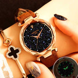 Ladies Watch 2018 New Casual Fashion Quartz Watch Starry Sky Multicolor Leather Wristwatch Simple Designer Women Clock Orologio