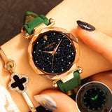 Ladies Watch 2018 New Casual Fashion Quartz Watch Starry Sky Multicolor Leather Wristwatch Simple Designer Women Clock Orologio