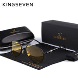 KINGSEVEN Men's Glasses Pilot, Yellow Lens