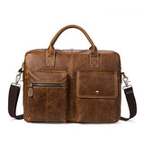 TIANHOO leather bags mens shoulder bag real cowwide layer genuine leather bag messenger & 14 inch laptop bags briefcase for work