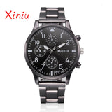 Men Quartz Watch Luxury Brand Business Three Eyes Stainless Steel Band Military Wrist Watch Relogios Masculino erkek kol saati