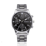 Men Quartz Watch Luxury Brand Business Three Eyes Stainless Steel Band Military Wrist Watch Relogios Masculino erkek kol saati