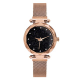 Luxury Rose Gold Women Watches Starry Sky Magnetic Female Wristwatch Waterproof Rhinestone Clock relogio feminino montre femme