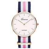 Fashion Casual Quartz Watch with Multicolor Nylon Cloth Watchband Wristwatch Simple Designer Women Men Watches Clock Orologio