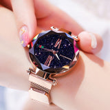 Luxury Women Watches 2018 Ladies Rose Gold Watch Starry Sky Magnetic Waterproof Female Wristwatch relogio feminino reloj mujer