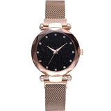 2019 Hot Sale Starry Sky Watch Women's Luxury Magnetic Magnet Buckle Quartz Wristwatch Geometric Surface Female Diamond Watches