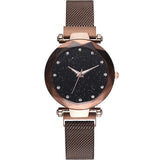 2019 Hot Sale Starry Sky Watch Women's Luxury Magnetic Magnet Buckle Quartz Wristwatch Geometric Surface Female Diamond Watches