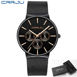 reloj hombre 2019 CRRJU Top Brand Luxury Men Watches Waterproof Ultra Thin Date Wrist Watch Male Mesh Strap Casual Quartz Clock