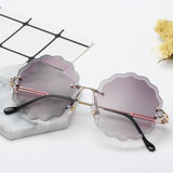 ZYOMY Women's Glasses Rimless Flower