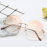 ZYOMY Women's Glasses Rimless Flower