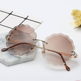 ZYOMY Women's Glasses Rimless Flower