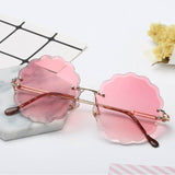 ZYOMY Women's Glasses Rimless Flower