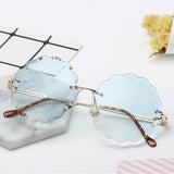 ZYOMY Women's Glasses Rimless Flower