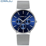 reloj hombre 2019 CRRJU Top Brand Luxury Men Watches Waterproof Ultra Thin Date Wrist Watch Male Mesh Strap Casual Quartz Clock