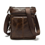 WESTAL Messenger Bag Men's Shoulder Genuine Leather bags Flap Small male man Crossbody bags for men natural Leather bag M701