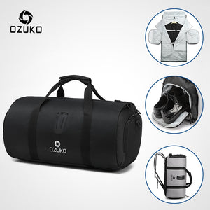 OZUKO Multifunction Large Capacity Men Travel Bag Waterproof Duffle Bag for Trip Suit Storage Hand Luggage Bags with Shoe Pouch