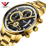 NIBOSI Relogio Masculino Watch Men Gold And Black Mens Watches Top Brand Luxury Sports Watches 2019 Reloj Hombre Waterproof