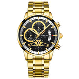 NIBOSI Relogio Masculino Watch Men Gold And Black Mens Watches Top Brand Luxury Sports Watches 2019 Reloj Hombre Waterproof
