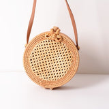 Bali Island Hand Woven Bag Round Bag buckle Rattan  Straw Bags Satchel Wind Bohemia Beach Circle Bag