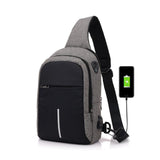FengDong small usb charge one shoulder bag men messenger bags male waterproof sling chest bag 2019 new bagpack cross body bags