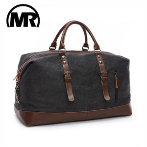 MARKROYAL Canvas Leather Men Travel Bags Carry on Luggage Bags Men Duffel Bags Handbag Travel Tote Large Weekend Bag Overnight