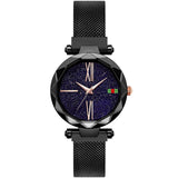 2019 Hot Sale Starry Sky Watch Women's Luxury Magnetic Magnet Buckle Quartz Wristwatch Geometric Surface Female Diamond Watches