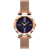 2019 Hot Sale Starry Sky Watch Women's Luxury Magnetic Magnet Buckle Quartz Wristwatch Geometric Surface Female Diamond Watches