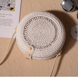 Bali Island Hand Woven Bag Round Bag buckle Rattan  Straw Bags Satchel Wind Bohemia Beach Circle Bag