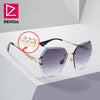 DENISA Women's Glasses Polygon Rimless