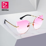 DENISA Women's Glasses Cat Eye Rimless
