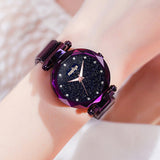 Luxury Diamond Rose Gold Women Watches Fashion Ladies Starry Sky Magnetic Watch Casual Mesh Steel Rhinestone Female Wristwatch