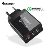ESSAGER 3.0 USB 30W Quick Charger, Multi Plug
