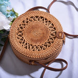 Bali Island Hand Woven Bag Round Bag buckle Rattan  Straw Bags Satchel Wind Bohemia Beach Circle Bag