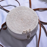 Bali Island Hand Woven Bag Round Bag buckle Rattan  Straw Bags Satchel Wind Bohemia Beach Circle Bag