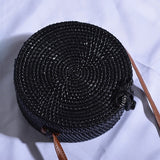 Bali Island Hand Woven Bag Round Bag buckle Rattan  Straw Bags Satchel Wind Bohemia Beach Circle Bag