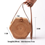 2019 Fashion Round Straw Bags Summer Style Women Handbags Bohemian Rattan Crossbody Bags Handmade Woven Beach Circular Bags