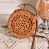 2019 Fashion Round Straw Bags Summer Style Women Handbags Bohemian Rattan Crossbody Bags Handmade Woven Beach Circular Bags