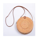 Woven Rattan Bag Round Straw Shoulder Bag Small Beach HandBags Women Summer Hollow Handmade Messenger Crossbody Bags