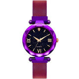 2019 Hot Sale Starry Sky Watch Women's Luxury Magnetic Magnet Buckle Quartz Wristwatch Geometric Surface Female Diamond Watches