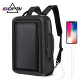 BOPAI Best Professional Men Business Backpack Travel Waterproof Slim Laptop Backpack School Bag Office Men Backpack Bag Leather